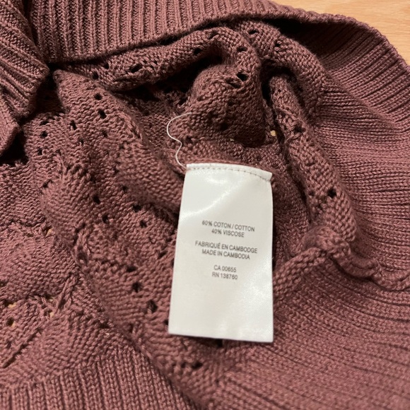 Mauve puff sleeve knit cardigan - Picture 5 of 8